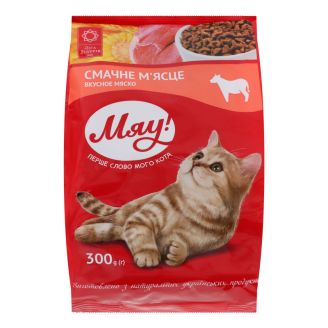 МЯУ корм сухий д/котів М'ЯСО 0.3кг