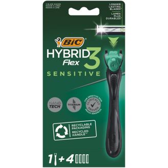 BIC Бритва чоловіча Flex 3 Sensitive+ 4 картриджа