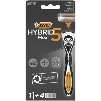 BIC Бритва чоловіча Flex 5 + 4 картриджа