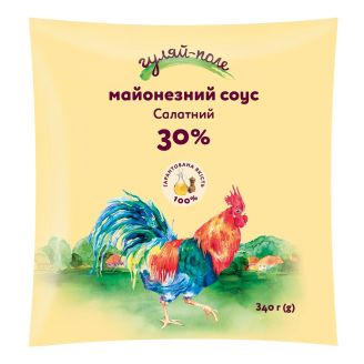 Майонезн.соус Салатний 30% ф/п 340г ТМ Гуляй Поле