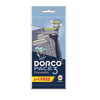 Dorco Бритва PACE3 одноразова для чоловіків з 3 лезами (4 шт) флоу пак