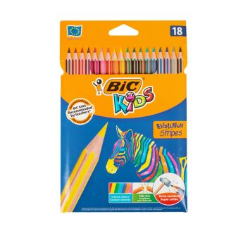 950524 Набір кол. олівців KIDS EVOLUTION STRIPES 18шт BIC