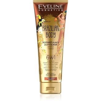 Eveline Brazilian Body Молочко для обличчя та тіла золоте мерехтливе 6 в 1 100мл