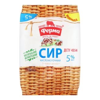 Сир кисломол. 5% 350г пак. Ферма