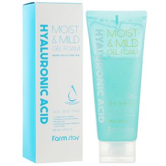 Farmstay Пінка для вмивання з гіалуроновою кислотою Hyaluronic acid moist & mild gel foam 200 мл 