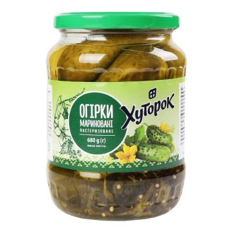Огірки мариновані 6-9 см (АМФОРА) 680г твіст Хуторок