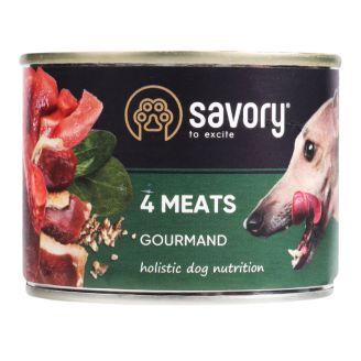 Savory Dog Gourmand 4вида м`яса 200g