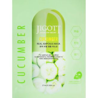 JIGOTT Маска для обличчя ампульна з огірком 27 мл (Cucumber Real Ampoule Mask)