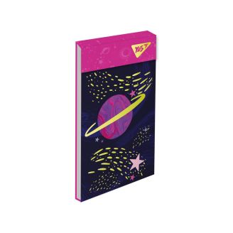 151645 Блокнот для записів А7+/50 клей, софт-тач+фольга золото YES "ETTA VEE COSMOS"