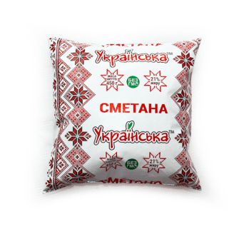 Сметана 21% п/е 400г ТМ Українська