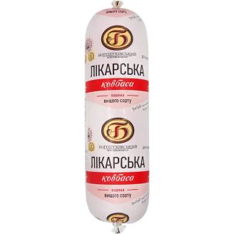 Ковбаса варена Лікарська в/г (синюга) ДСТУ (ВАГ.)' ''Богодухівський м'ясокомбінат''