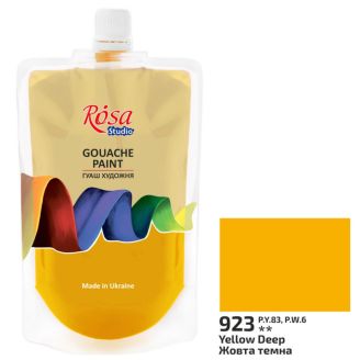 Фарба гуашева, Жовта темна, 200мл, ROSA Studio 323200923