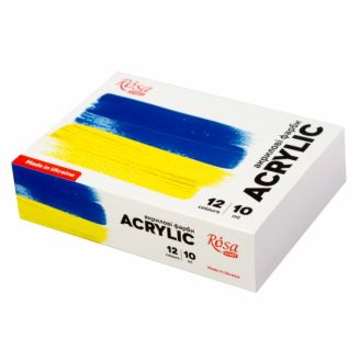 Набір акрилових фарб Ukraine 12x10мл, ROSA START 322111009