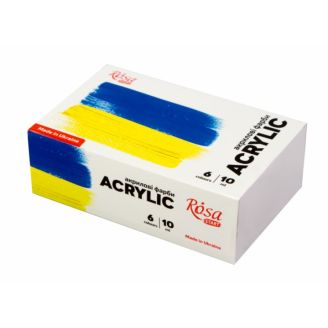 Набір акрилових фарб Ukraine 6x10мл, ROSA START 322111007