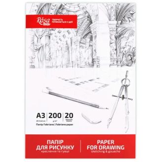 Папка для рисунку та креслення А3 (29,7х42см), 20арк, Дрібне зерно, 200г/м2, ROSA Studio 16921010