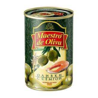 Оливки фаршировані сьомгою 280г Maestro de Oliva