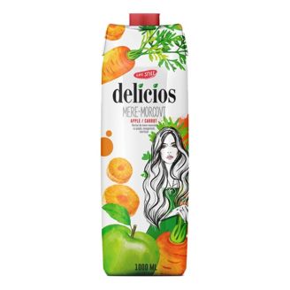 Нектар яблучно-морквяний з м'якоттю та цукром TM Delicios, 1л
