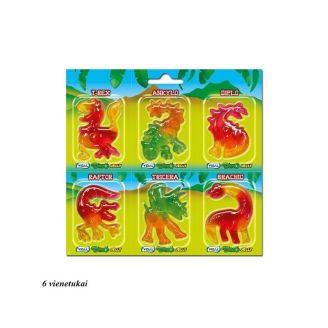 Жувальні цукерки Dino Jelly з фруктовим смаком 6х11г Норвегія