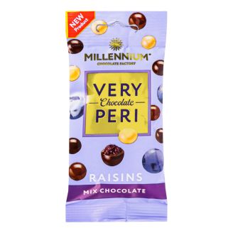 Драже Very Peri Родзинки у чор, білому та мол шоколаді 45г Millennium
