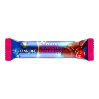 Батончик шоколадний  Mousse молочний з мусовою та вишневою начинкою 33г Millennium