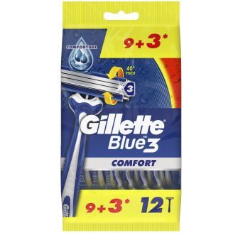 ***Gillette Бритва одноразова чоловіча Blue 3 Comfort 3 леза 9+3 шт.