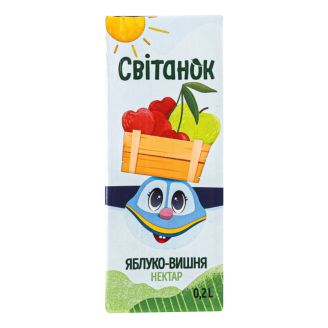 Нектар Яблучно-вишневий т/п 0,2л Світанок