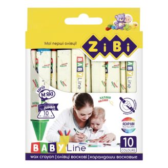 ZB.2482 Олівці воскові JUMBO, 10 кольорів, трикутні, BABY Line