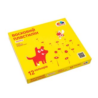 Пластилін восковий, 12 кол., 144 г, Малята 100305