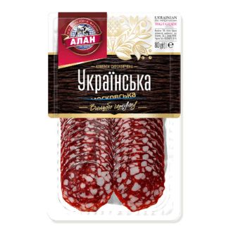 Ковбаса  Українська с/к в/г вак/нар 80г  Ведмедівський