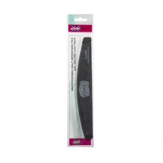 RONNEY Пилочка для ногтів манікюрна 100/180 /Professional PREMIUM Nailfile Half-Moon Black-PILNIK RN 00268