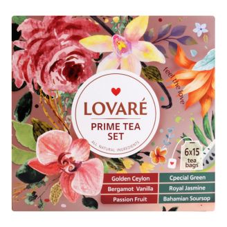 Чай асорті «PRIME TEA SET»  90 пакетиків в індивідуальних конвертах LOVARE 158г