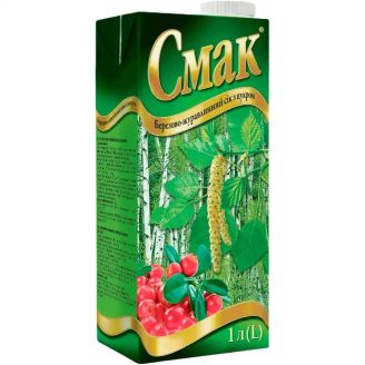 Сiк Березово-журавлинний 1л Смак рикеп с/кр