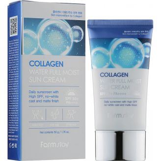 Farm stay Крем сонцезахисний із колагеном SPF50+ PA++++, 50 мл /Collagen Water Full Moist Sun Cream