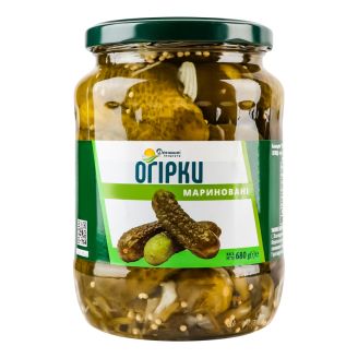 Огірки мариновані (6-9см) 680г Домашні продукти