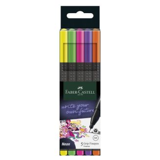151603 РУЧКА GRIP 0,4ММ 5ШТ FINE PEN NEON 32144