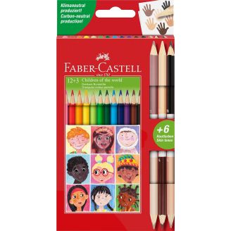 511514 КОЛЬОРОВІ ОЛІВЦІ 12КОЛ.+3ШТ=6КОЛ. BICOLOR SKINTONES КАРТОН.УПАК. 32331