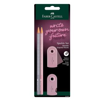 218480 НАБІР ОЛІВЕЦЬ ЧОРНОГРАФИТНИЙ GRIP SPARKLE ROSE SHADOWS 2ШТ+ГУМКА+ СТРУГАЛКА 31646