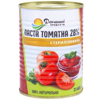 Томатна паста 28% 400г з/б Домашні продукти