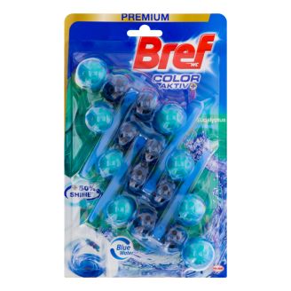 Туалетний блок Bref Кольорова вода Евкаліпт 4*50г