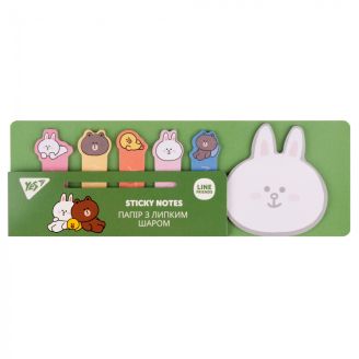 170330 Папір з липким шаром YES "Line Friends Cony" в наборі 120 аркушів (6х20)