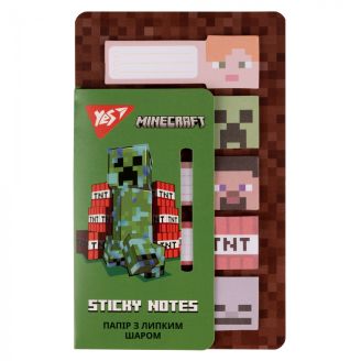 170323 Папір з липким шаром YES "Minecraft" в наборі 100 аркушів (5х20)