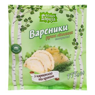 Вареники з картоплею та кропом ручне ліплення 777г Біла Береза