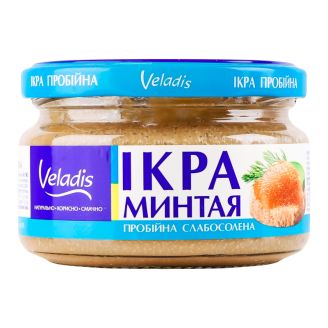 Ікра минтая пробійна слабосолена ск/б 180г Veladis