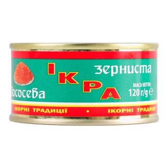 Ікра лососева зерниста 120г ж/б Ікорні Традиції
