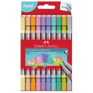 151112 ФЛОМАСТЕРИ 10 КОЛ. PASTEL FIBRE-TIP ДВУХСТОРОННІ 32420