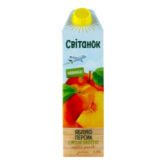 Сік Яблучно-персиковий  з м’якоттю  т/п  0,95 л  Світанок