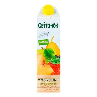 Сік Мультивітамінний  з м’якоттю  т/п 0,95 л Світанок