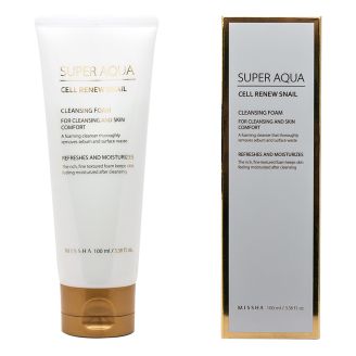 MISSHA Пінка для вмивання обличчя 100 мл/ Super aqua cell renew snail clean