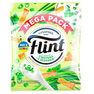 Сухарики зі сметаною і зеленню ТМ Flint 100г