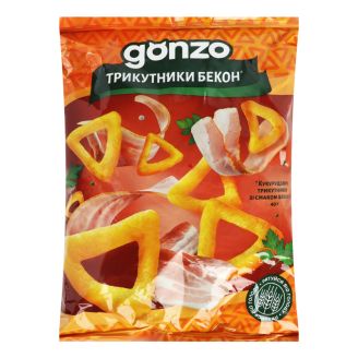Снек Gonzo 40г Кукурудзяні трикутники зі смак бекону